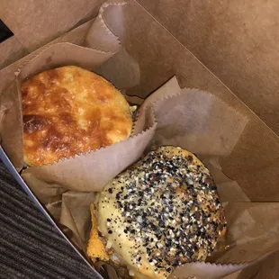 two pastries in a box