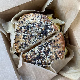 Everything biscuit breakfast sandwich