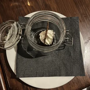 Dessert: Dark Chocolate Avocado Mousse w/Brownie Chip