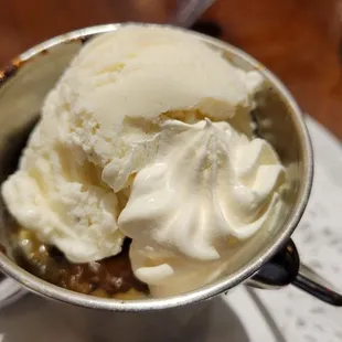 Bread pudding with caramel bourbon sauce