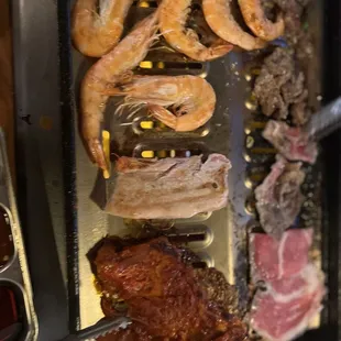 associated meats.   Really enjoyed Short rib, brisket, Bulgogi, and steaks.   Shrimp were not cleaned