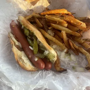 Double dog and fries