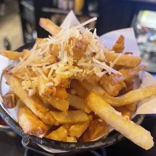 Parmesan fries. Huge serving and perfectly cooked! Sooo good!