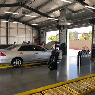 Car getting worked on