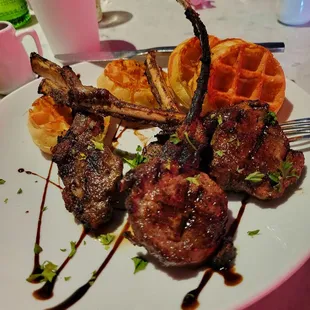 Lamb Chops and Waffles - YUMMY!