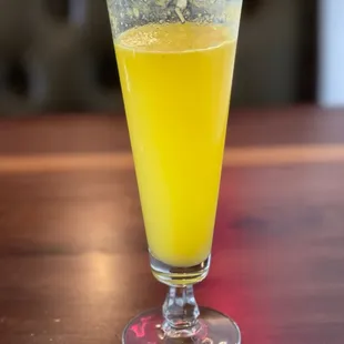 a glass of orange juice