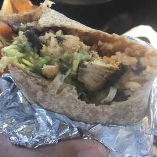 Chicken Burrito with wheat tortilla