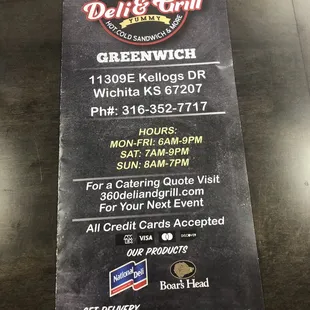 Menu front