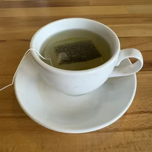 Hot green tea cause I was cold.