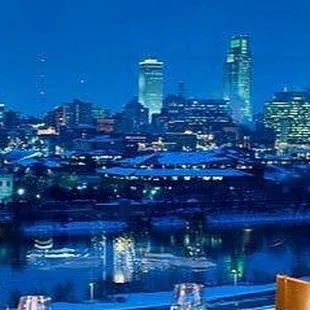 View from 360 Steakhouse at night. 360 Steakhouse is rated as one of Open Table's Top 100 Scenic Restaurants in America for i...