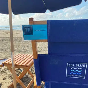 Reserved beach chair