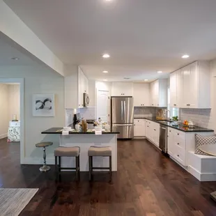the kitchen and dining area