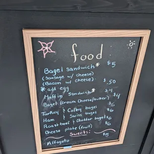 Food menu