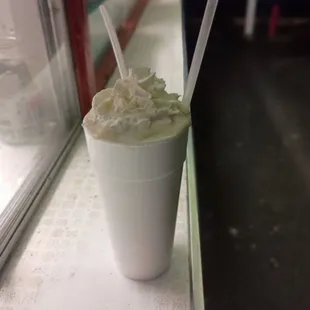 My peanut butter and banana milkshake..YUM!