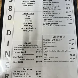 menu