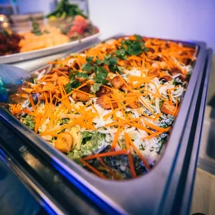a tray of food on a counter