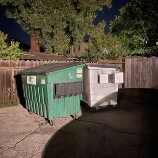 This lounge is the dumpsters