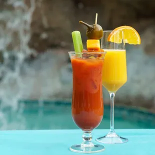  two cocktails on a table
