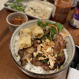 Vermicelli with Egg roll and Grilled Pork
