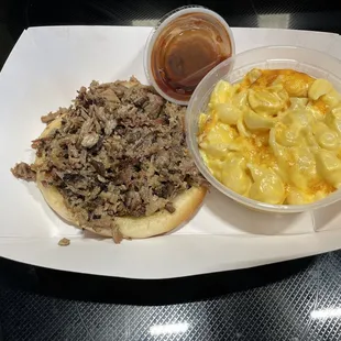 Chopped Brisket Sandwich &amp; Mac and Cheese