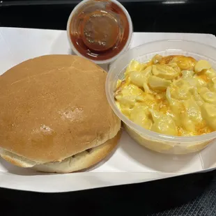 Chopped Brisket Sandwich &amp; Mac and Cheese