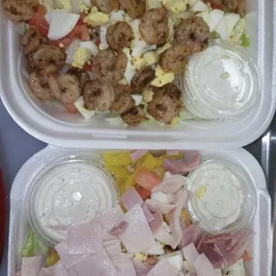 Turkey and shrimp salads
