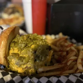 Green Chile Cheeseburger