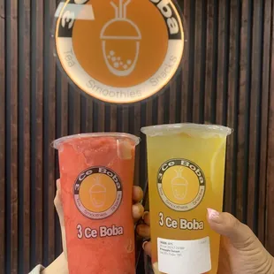 Pink lady (left) Pineapple sunset (right)