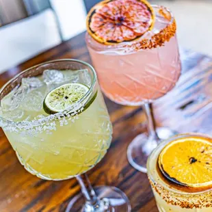 three different cocktails