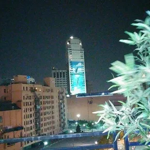 a view of a city at night