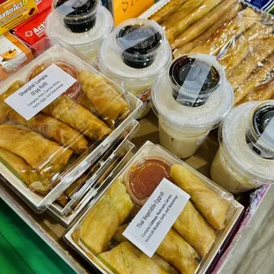 Homemade CHICKEN, PORK, VEGETABLE EGGROLLS, Taho Po, Homemade TURON (Banana Fritters)