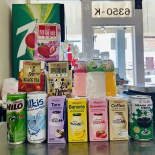 Asian Milk Teas &amp; flavored Coconut Juice Drinks