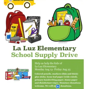School supply drive 2017