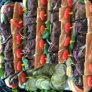 Mushroom hoagie party tray