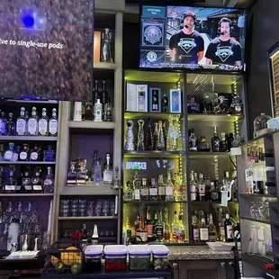 a bar with a television