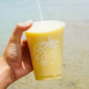 Kado's Kolada Smoothie at 3Natives made with all FRESH ingredients. Pineapple, Banana, Coconut Water