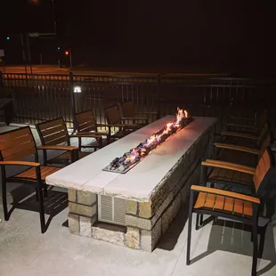 Fire pit on patio