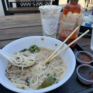 Amazing rare steak pho!