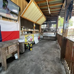 Bar is stacked with a variety of beers and drinks.