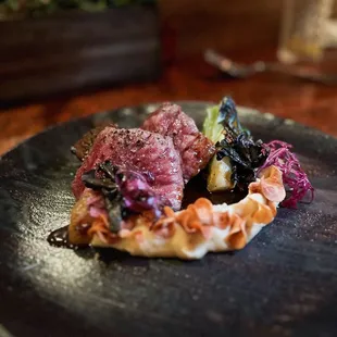 4 oz Japanese A5 Wine Kobe - celery root puree, bok choy, cipollini, bordelaise