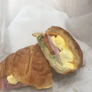 Bacon Egg and Cheese Croissant Sandwich