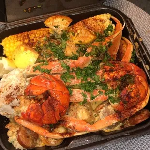 Lobster,Crab, and shrimp full plate
