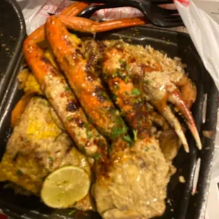 Crab legs with shrimp.. tasty