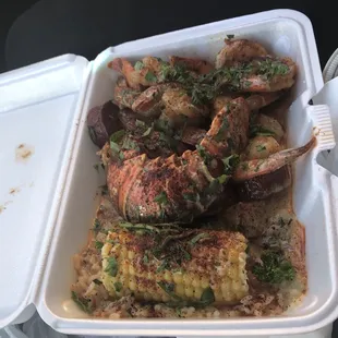 This is the half lobster and shrimp