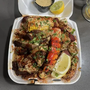 a plate of food on a table