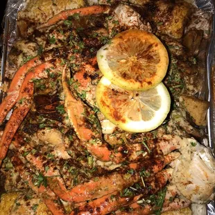 I got the pan. Double shrimp, double crab, lobster, and they do charge for sauce $2. Meal was a total of $82