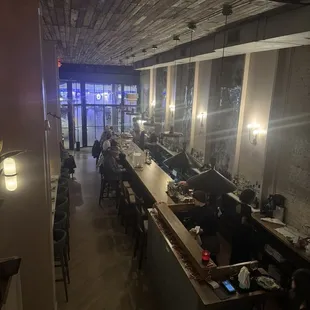 2nd floor view of bar area and entrance