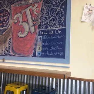 a chalkboard on the wall