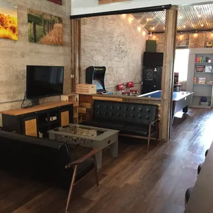 the living room and dining area