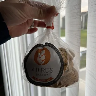 Sea Salt Chocolate Chip Cookies (There's 4 but I ate 1)